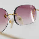 LOUIS VUITTON Desmayo Rectangle Sunglasses Metal Pink Gold Z0089U Auth ki6735M-11
