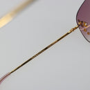 LOUIS VUITTON Desmayo Rectangle Sunglasses Metal Pink Gold Z0089U Auth ki6735M-14