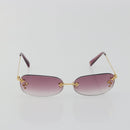 LOUIS VUITTON Desmayo Rectangle Sunglasses Metal Pink Gold Z0089U Auth ki6735M-13