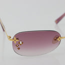 LOUIS VUITTON Desmayo Rectangle Sunglasses Metal Pink Gold Z0089U Auth ki6735M-5