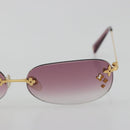 LOUIS VUITTON Desmayo Rectangle Sunglasses Metal Pink Gold Z0089U Auth ki6735M-6