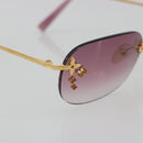 LOUIS VUITTON Desmayo Rectangle Sunglasses Metal Pink Gold Z0089U Auth ki6735M-7
