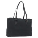 FENDI Zucchino Canvas Hand Bag Black Silver 8BH031 Auth ki6737-1