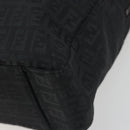 FENDI Zucchino Canvas Hand Bag Black Silver 8BH031 Auth ki6737-10