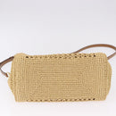 Miu Miu Woven Tote Bag Raffia 2way Beige Gold Tone Auth ki6738M-11