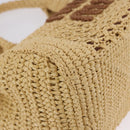 Miu Miu Woven Tote Bag Raffia 2way Beige Gold Tone Auth ki6738M-12