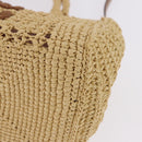 Miu Miu Woven Tote Bag Raffia 2way Beige Gold Tone Auth ki6738M-13