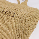 Miu Miu Woven Tote Bag Raffia 2way Beige Gold Tone Auth ki6738M-15