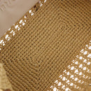 Miu Miu Woven Tote Bag Raffia 2way Beige Gold Tone Auth ki6738M-18