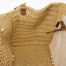 Miu Miu Woven Tote Bag Raffia 2way Beige Gold Tone Auth ki6738M-20