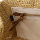 Miu Miu Woven Tote Bag Raffia 2way Beige Gold Tone Auth ki6738M-21