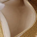 Miu Miu Woven Tote Bag Raffia 2way Beige Gold Tone Auth ki6738M-22
