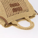 Miu Miu Woven Tote Bag Raffia 2way Beige Gold Tone Auth ki6738M-6