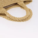 Miu Miu Woven Tote Bag Raffia 2way Beige Gold Tone Auth ki6738M-7