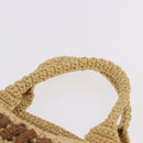 Miu Miu Woven Tote Bag Raffia 2way Beige Gold Tone Auth ki6738M-8