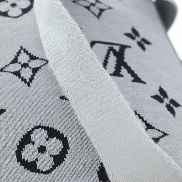 LOUIS VUITTON Monogram Jacquard Knit Horizon Soft 2R55 Gray M20129 Auth ki6739M