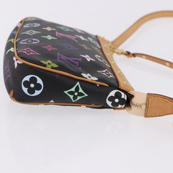 LOUIS VUITTON Monogram Multicolor Pochette Accessoires Black M92648 Auth ki6740M