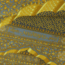 HERMES Carre 90 Scarf Silk ""MAHARAJAS"" Blue Gold Auth ki6741M-11