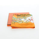 HERMES Carre 90 Scarf Silk ""LUNA ARK"" Orange White Auth ki6742M-15