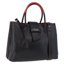 PRADA Hand Bag Leather 2way Black Silver Auth ki6745M-1