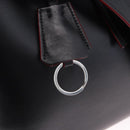 PRADA Hand Bag Leather 2way Black Silver Auth ki6745M-17