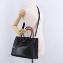PRADA Hand Bag Leather 2way Black Silver Auth ki6745M-28