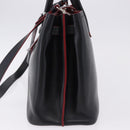 PRADA Hand Bag Leather 2way Black Silver Auth ki6745M-4