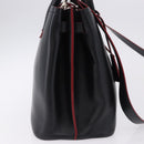 PRADA Hand Bag Leather 2way Black Silver Auth ki6745M-5