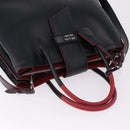 PRADA Hand Bag Leather 2way Black Silver Auth ki6745M-6