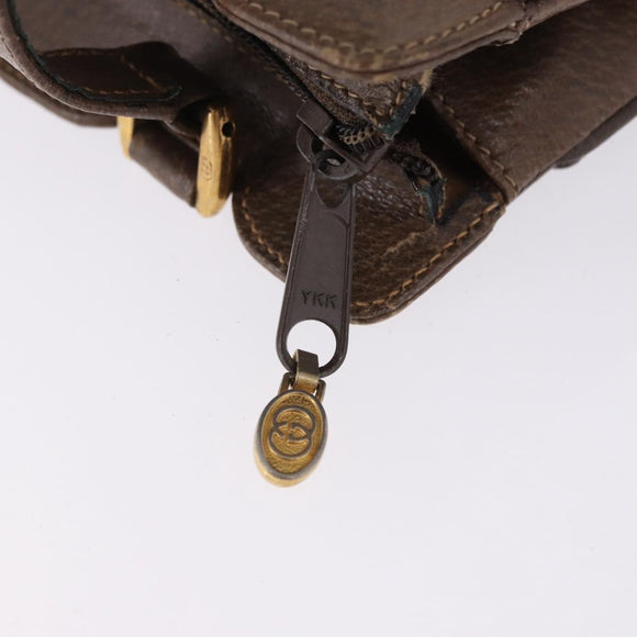 GUCCI GG Supreme Shoulder Bag PVC Beige Gold Auth ki6747