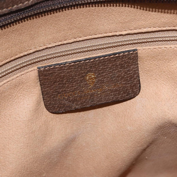 GUCCI GG Supreme Shoulder Bag PVC Beige Gold Auth ki6747