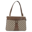 GUCCI GG Supreme Shoulder Bag PVC Beige Gold Auth ki6747-13