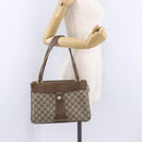 GUCCI GG Supreme Shoulder Bag PVC Beige Gold Auth ki6747-29