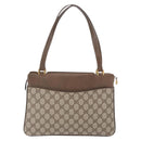 GUCCI GG Supreme Shoulder Bag PVC Beige Gold Auth ki6747-2
