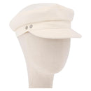 HERMES Casquette Hat Canvas White Auth ki6748M-1