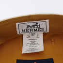 HERMES Casquette Hat Canvas White Auth ki6748M-10