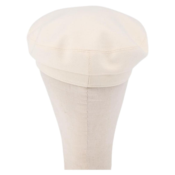 HERMES Casquette Hat Canvas White Auth ki6748M