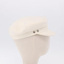 HERMES Casquette Hat Canvas White Auth ki6748M-5