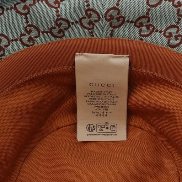 GUCCI GG Canvas Bucket Hat M Beige Gold Auth ki6749M