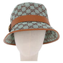 GUCCI GG Canvas Bucket Hat M Beige Gold Auth ki6749M-2