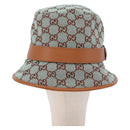 GUCCI GG Canvas Bucket Hat M Beige Gold Auth ki6749M-3