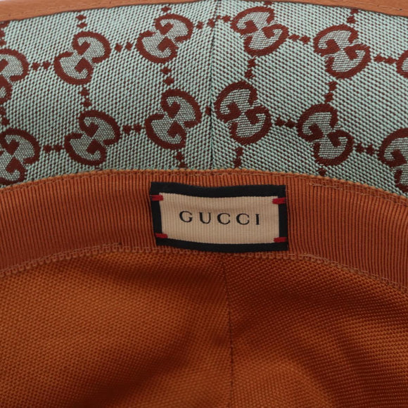 GUCCI GG Canvas Bucket Hat M Beige Gold Auth ki6749M