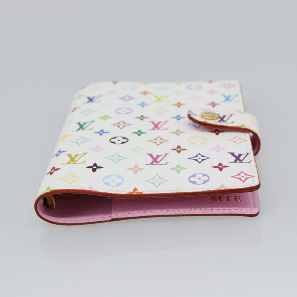 LOUIS VUITTON Multicolor Agenda PM Day Planner Cover White R21074 Auth ki6750M