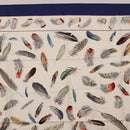HERMES Carre 90 Scarf ”PLUMES” Silk Blue Auth ki6752-3