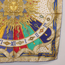 HERMES Carre 90 Scarf ”CARPE DIEM” Silk Blue Auth ki6753-10