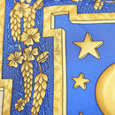 HERMES Carre 90 Scarf ”CARPE DIEM” Silk Blue Auth ki6753-11
