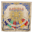 HERMES Carre 90 Scarf ”CARPE DIEM” Silk Blue Auth ki6753-12