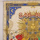 HERMES Carre 90 Scarf ”CARPE DIEM” Silk Blue Auth ki6753-2