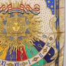HERMES Carre 90 Scarf ”CARPE DIEM” Silk Blue Auth ki6753-7