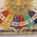 HERMES Carre 90 Scarf ”CARPE DIEM” Silk Blue Auth ki6753-9